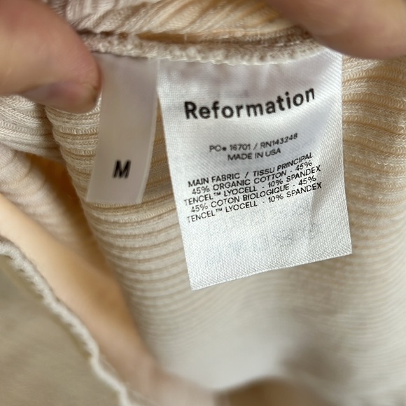 Reformation Bel ribbed stretch organic cotton midi dress - Picture 7 of 7